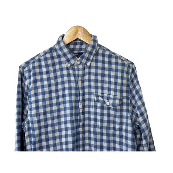 Vineyard Vines Crosby Shirt Cotton Blue & White Check Print Button Down Shirt M - Picture 2 of 8